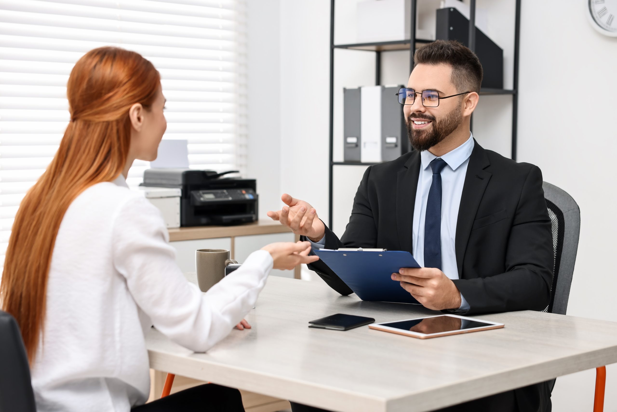Interview Representation Attorney with client